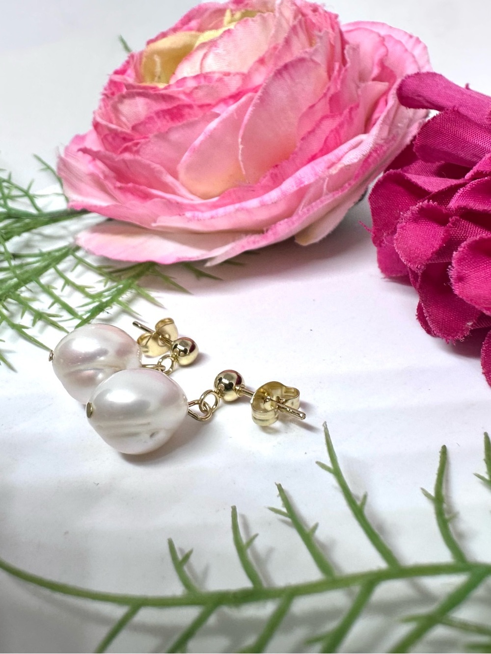 NEW⚜️Freshwater Pearl Single Drop Earrings - Picture 3 of 5